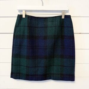 Eddie Bauer | Vintage Blue/Green plaid wool-blend Mini skirt Size 10